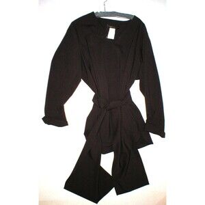 NWT $795 Womens 16 Max Mara Marina Rinaldi Jacket Dark Red Wine Wool Belt Raisin